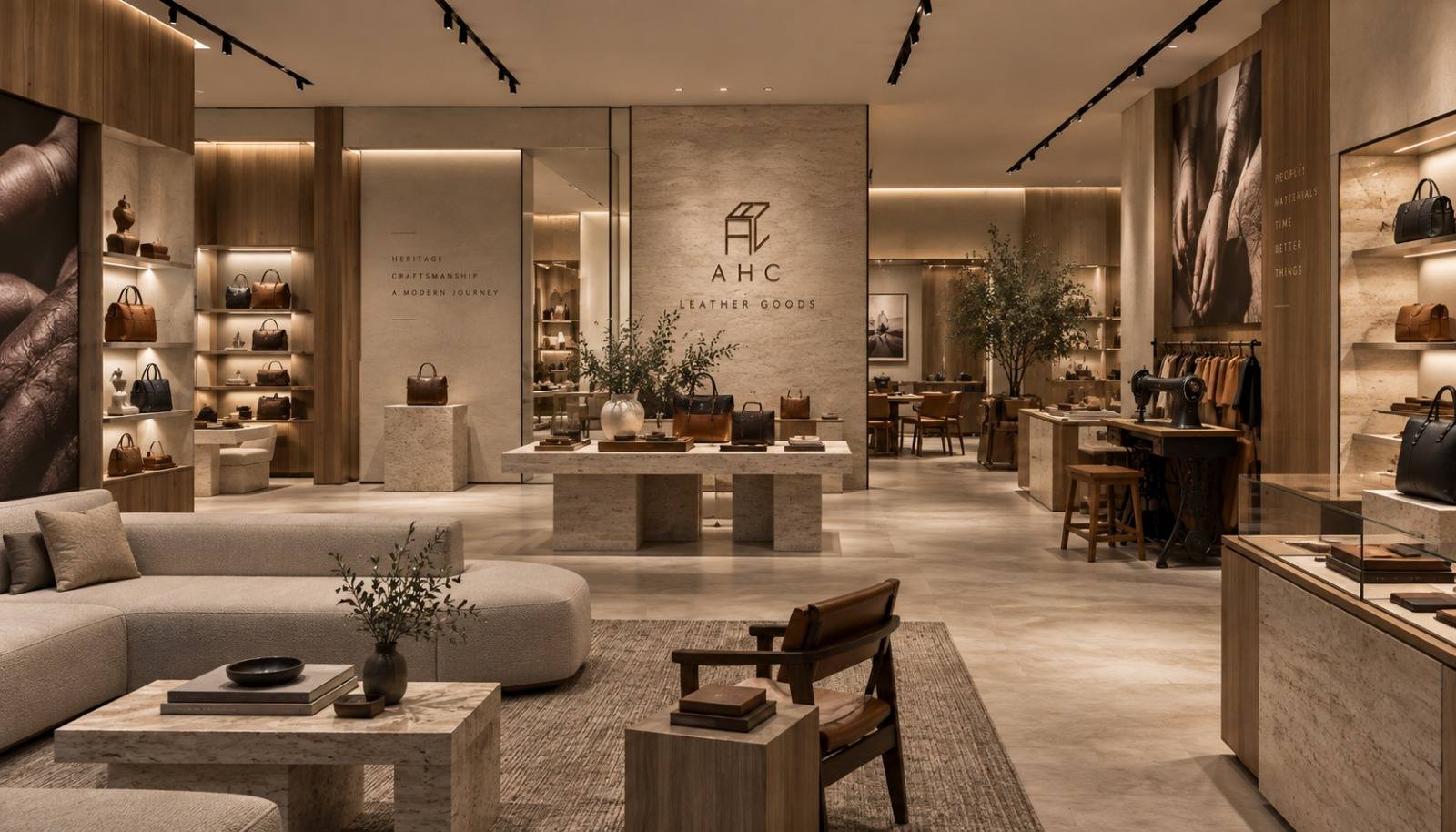 AHC Leather Goods retail interior, Riyadh